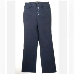 Massimo Dutti Women's Jeans Style Pants Button Fly Straight Leg Blue Size US-4
